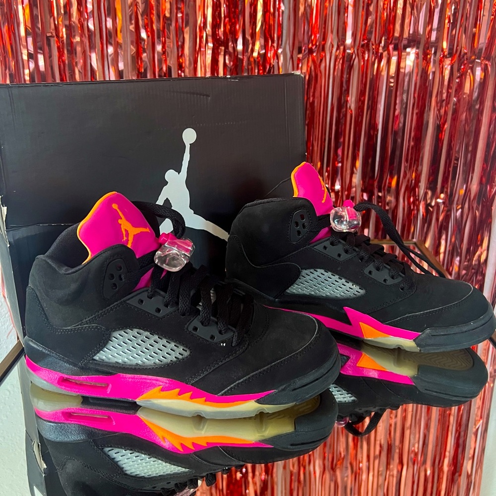 Girls Air Jordan 5 Retro 5Y - Pink and Citrus